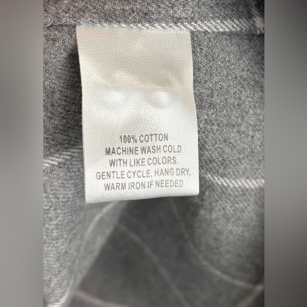 NEW Untuckit Septima Gray Windowpane Check Plaid Flannel Long Sleeve 2 Gray 0995 - Picture 5 of 7